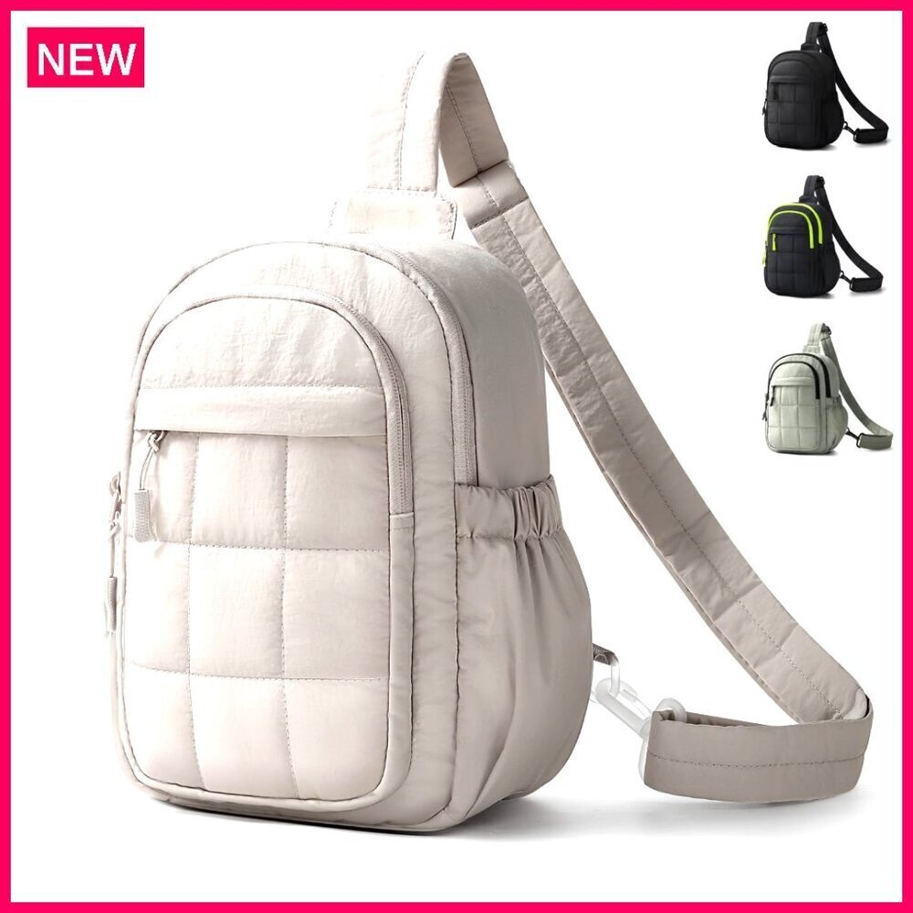Quilted Puffer Sling Bag RFID Waterproof Lightweight Travel Crossbody Fanny Pack